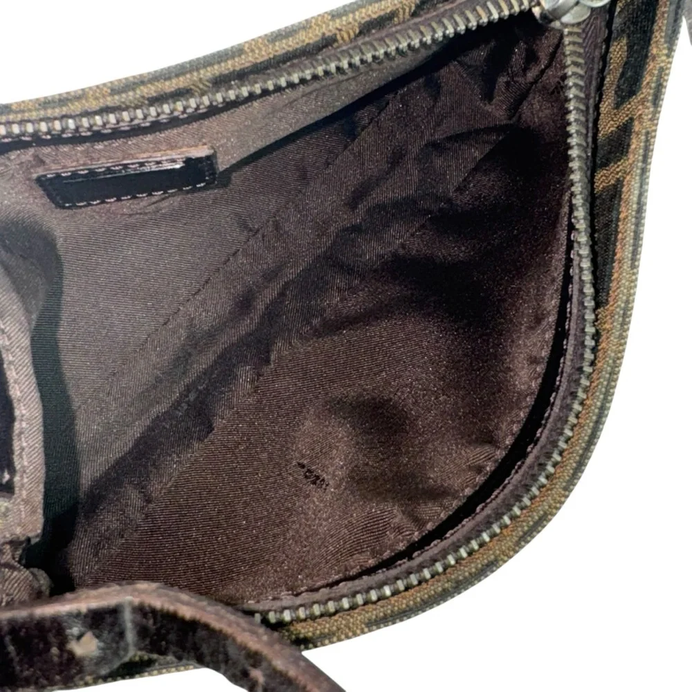 FENDI Vintage Zucca FF Pochette Baguette Shoulder Bag Made in Italy - Picture 12 of 16